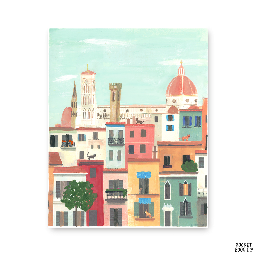 Cats in Florence Italy Print