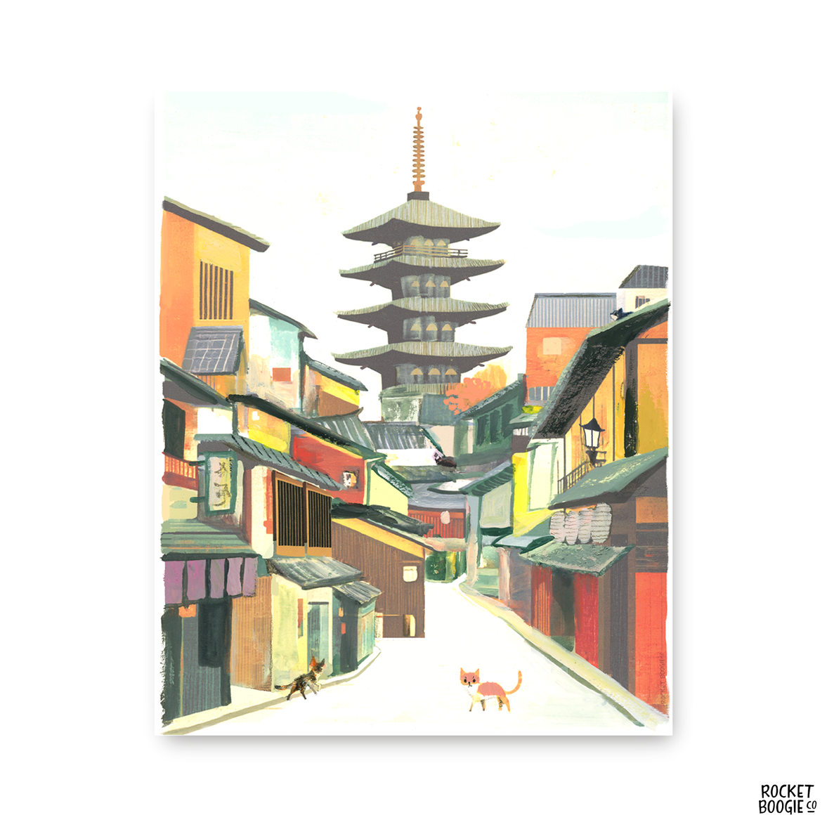 Cats in Kyoto Print